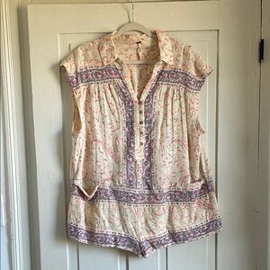 Paisley Pink and Purple Romper
